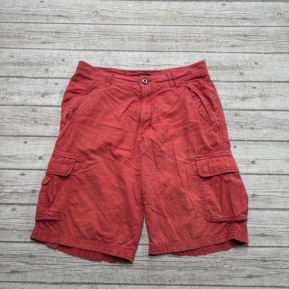 Tommy Bahama Cargo Shorts Mens 34 Red Cotton Loose Fit Utility Streetwear Summer
